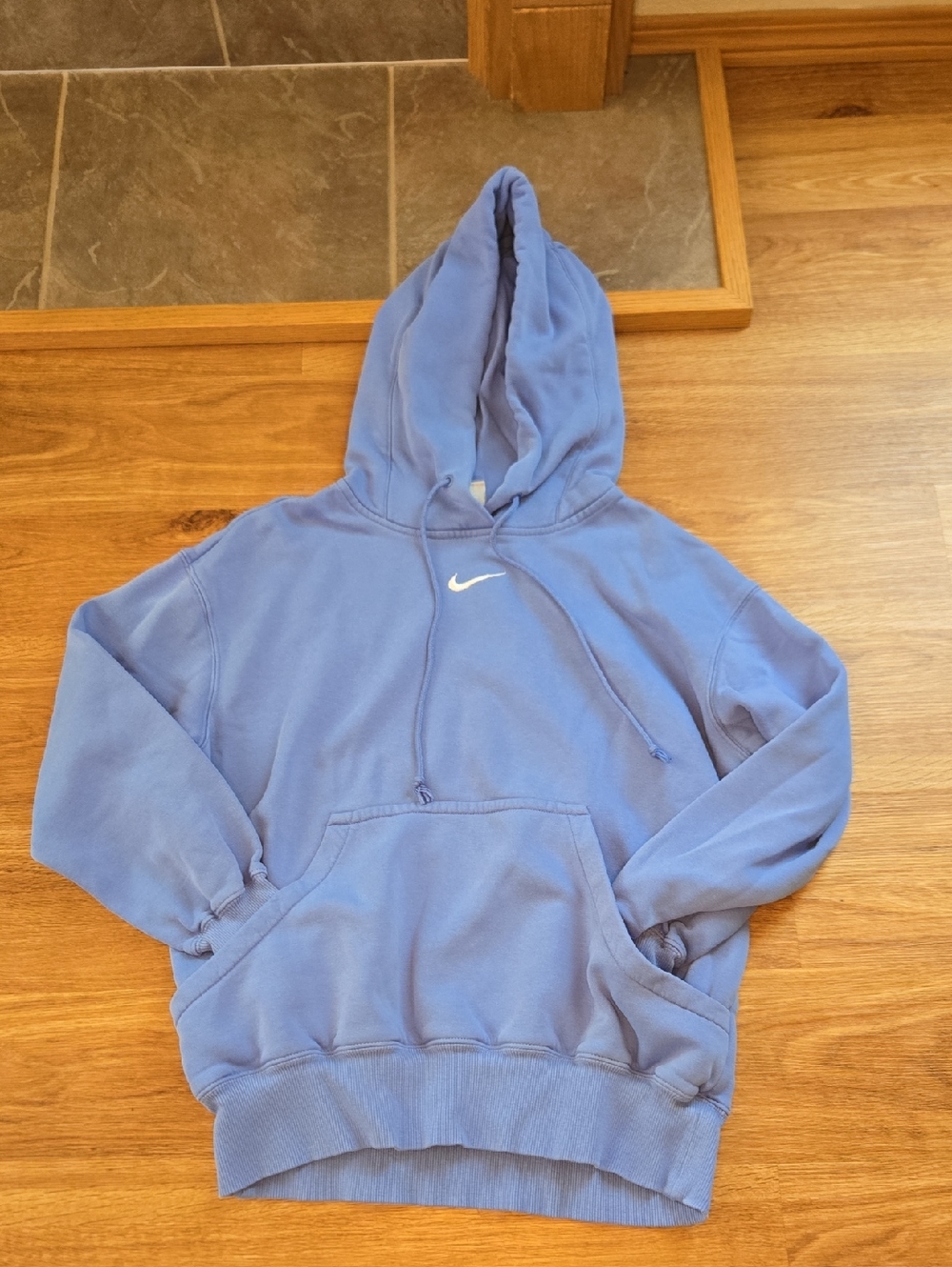 Womens Nike Periwinkle Pullover Hoodie with White Swoosh XS